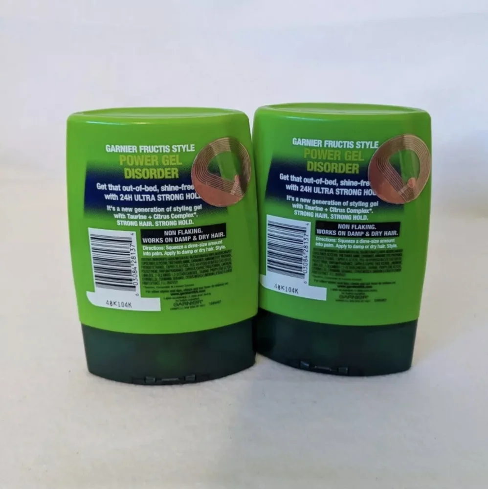 (2) Garnier Fructis Power Gel Disorder 24H Ultra Strong Hold Shine Free 9oz
